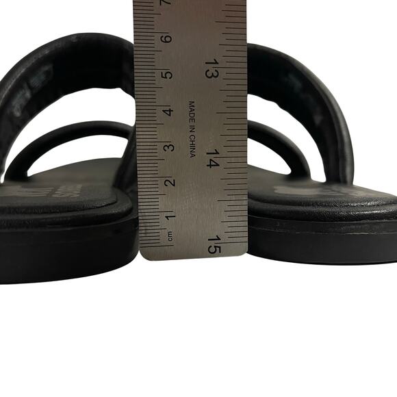 SOREL Ella II Puff Slide Sandal Black Leather US 9 Summer Strappy - Picture 6 of 9